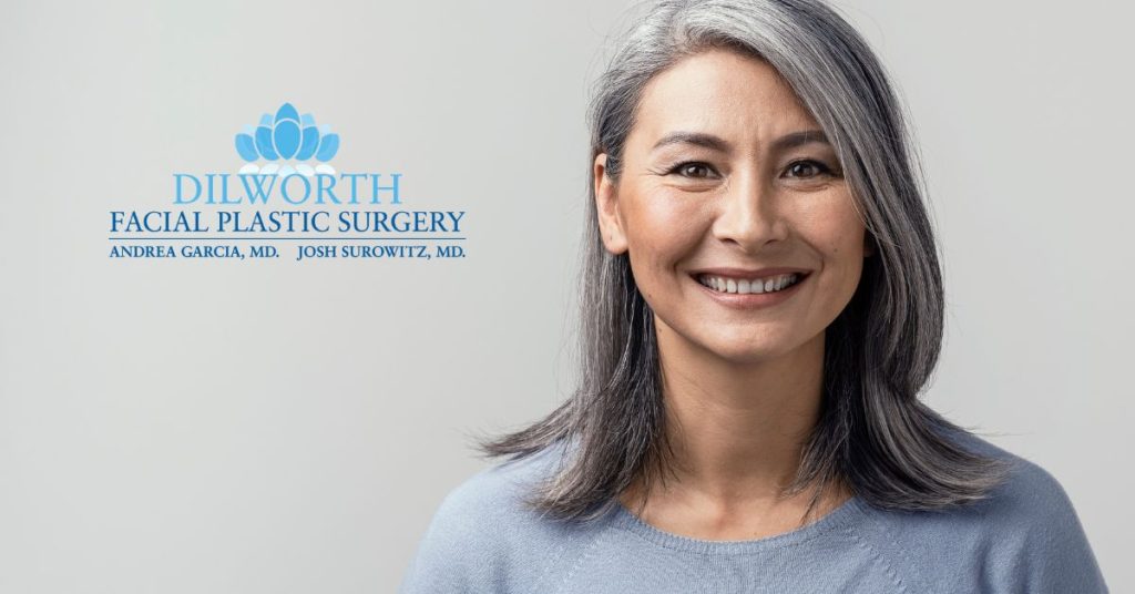 Woman after blepharoplasty. (Model)