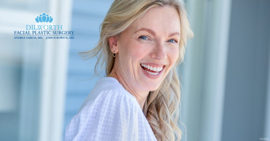 Woman after blepharoplasty. (Model)