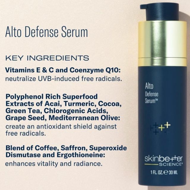 ✨NEW PRODUCT ALERT: ALTO DEFENSE SERUM @skinbetter✨⁠
⁠
📸 Cred: @skinbetter⁠
⁠
This power packed antioxidant features patented antioxidant technology designed to:⁠
⁠
🌀Defend against free radicals + the visible effects of skin aging due to environmental stressors, including blue light + pollution. ⁠
🌀Enhances vitality + improves the appearance of skin tone + luminosity.⁠
🌀Reduces the appearance of skin redness.⁠
⁠
This @skinbetter best seller is now available at Dilworth Facial Plastics! ⁠
⁠
Ask us about Alto Defense Serum at your next visit. ⁠
⁠
#skinbetter #newproduct #skincare #skinbetterscience #skinbetterproducts #rejuvenate #protect #serum #antioxidant #skinprotectin #AltoSerum #DFPS #dilworthbeauynurse #skinhealth #beauty #antiaging ⁠