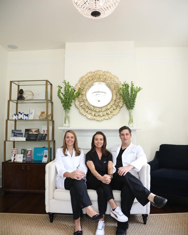 Dr. Garcia & Dr. Surowitz with our fabulous Patient Coordinator, Sheila. Sheila is the most caring and compassionate person, so naturally, she is amazing at what she does here for us at Dilworth Facial Plastic Surgery. Our patients adore her just as much as we do and we are so grateful for her and everything she does. 🤍